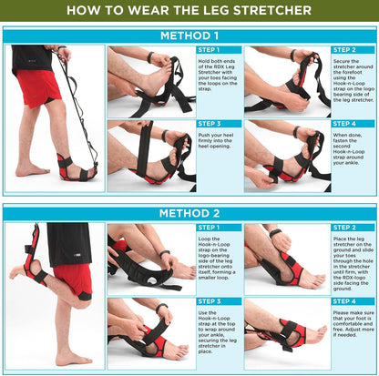 RDX Yoga Stretching Strap, Ankle Ligament Stretcher Belt with Loops Ligament Stretch Band, Fitness Leg Stretcher for Plantar Fasciitis, Foot Stretch Assist for Hamstring, Flexibility Exercise
