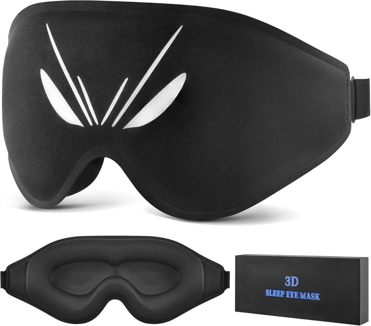 Sleep Mask for Side Sleeper Women Men, Eye Mask for Sleeping Light Blocking, 3D Contoured Cup Sleeping Mask, Soft Breathable Sleep Eye Mask with Adjustable Elastic Strap for Travel (Pastel Blue)