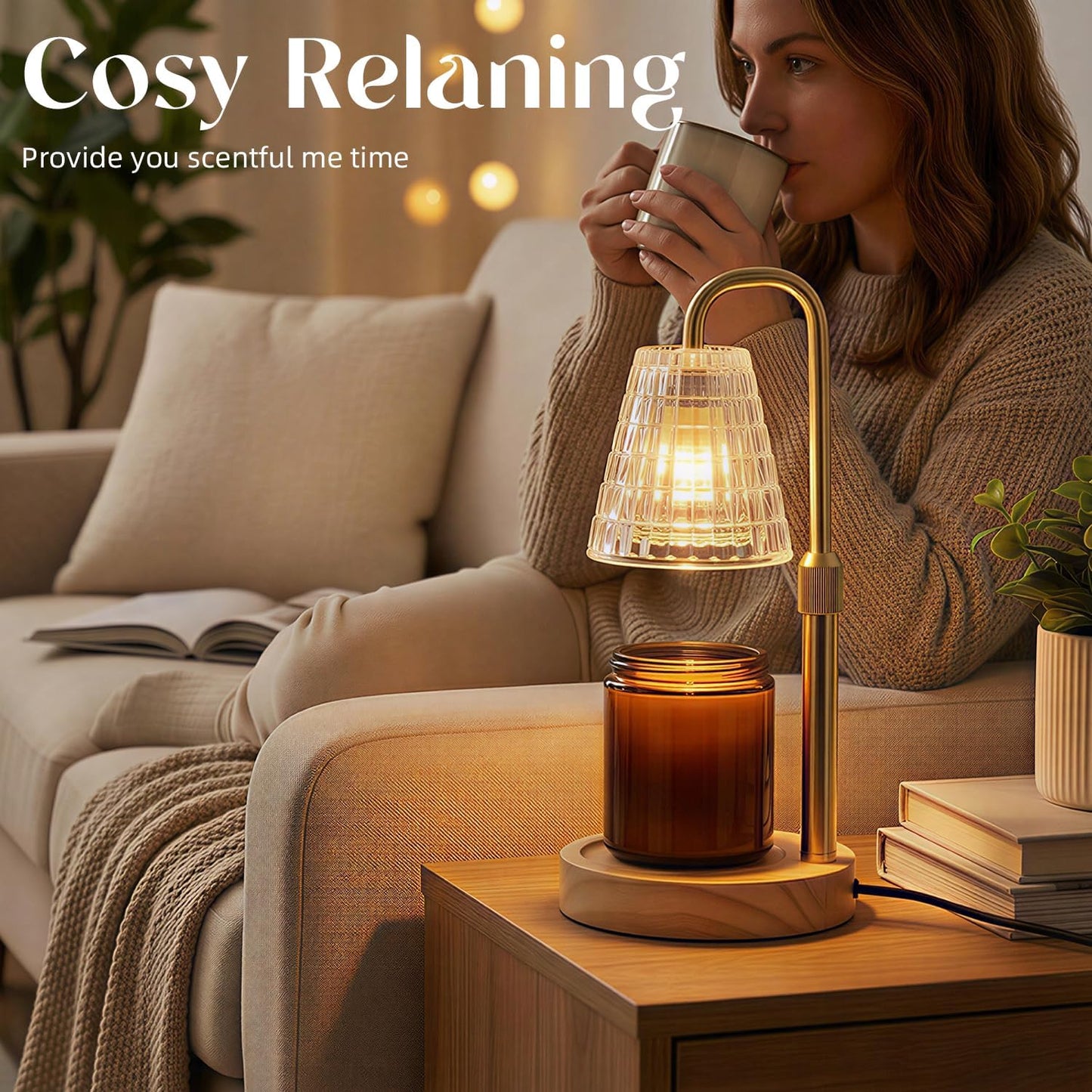 Glimra Candle Warmer Lamp, Candle Warmer Lamp with Timer, Dimmable | for Jar Candles Candle Warmer Birthday Gifts,for Mom Women Friend Sister,Office Apartment Dorm Room Home Decor Black