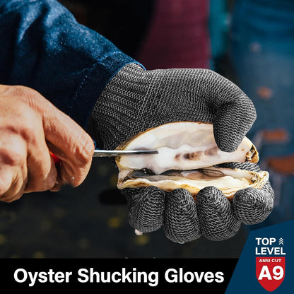Schwer SlicePro ANSI A9 Cut Resistant Glove PR1706, Stainless Steel Mesh Metal Glove, Food Grade for Kitchen Cooking, Butcher Meat Cutting, Oyster Shucking, Mandoline, Fishing, (M, 1 PCS)