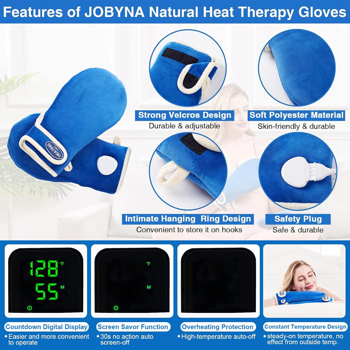Cordless Foot Warmer with Heat and Massage - Rechargeable Heating Pad for Feet, 3 Temp & Vibration Levels, 60 Min Timer for Plantar Fasciitis, Ankle Pain, Cold Feet at Home, Office, Sleeping