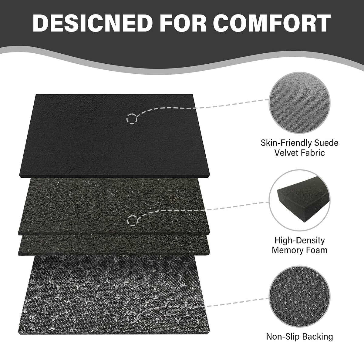 SPRING SEAON Wheelchair Armrest Covers, Soft Suede Memory Foam Pads, 1 Pair