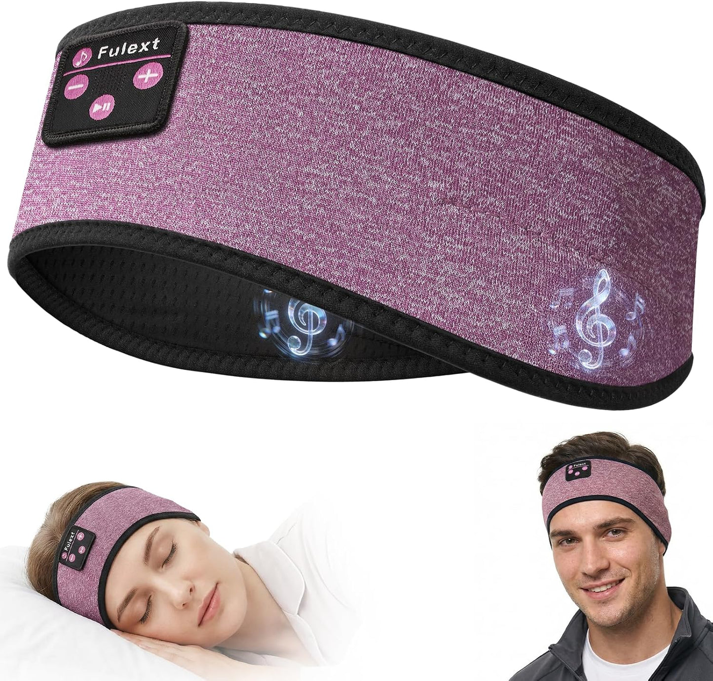 Sleep Headphones Bluetooth 5.4 Headband, Wireless Sleep Headphones with Ultra-Thin HD Stereo Speakers for Side Sleepers, Sweatproof Sports Headband for Workout Yoga Running Cool Gadget Unique Gifts