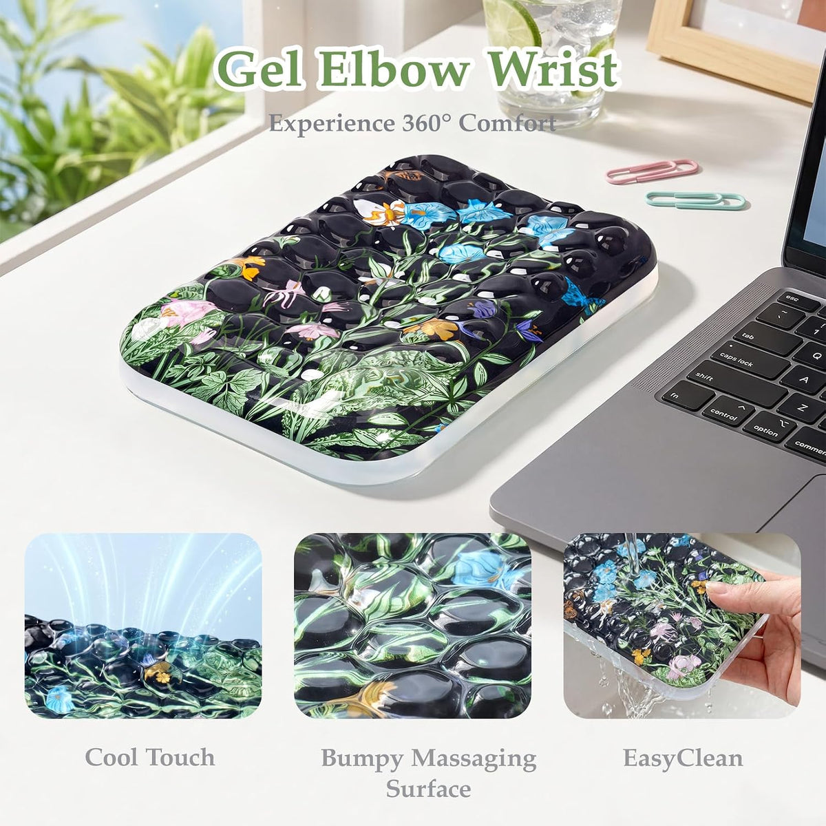 Ospelelf Ergonomic Elbow Pad, Gel Keyboard Wrist Rest Support for Office Desk Chair, Arm Wrist Pad for Typing Pain Relief