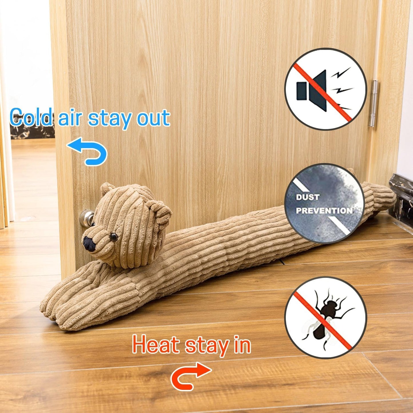 SWISSELITE 36 Inch Under Door Stopper, Decorative Door Noise Blocker | Weighted 3.2 Pounds Animal Air Draft Stopper Soundproof Energy Saver for Door & Window