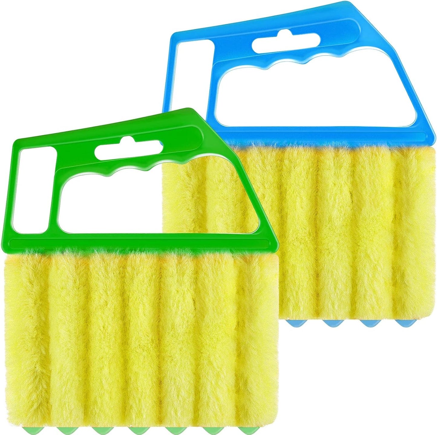 Geiserailie 2 Pcs Window Venetian Blind Cleaner Duster Tool Washable 7 Fingers Dusting Cleaner and Air Vent Shutter Brush Blinds Air Conditioner Fan Duster Dirt Housekeeping Tool (2 Color)
