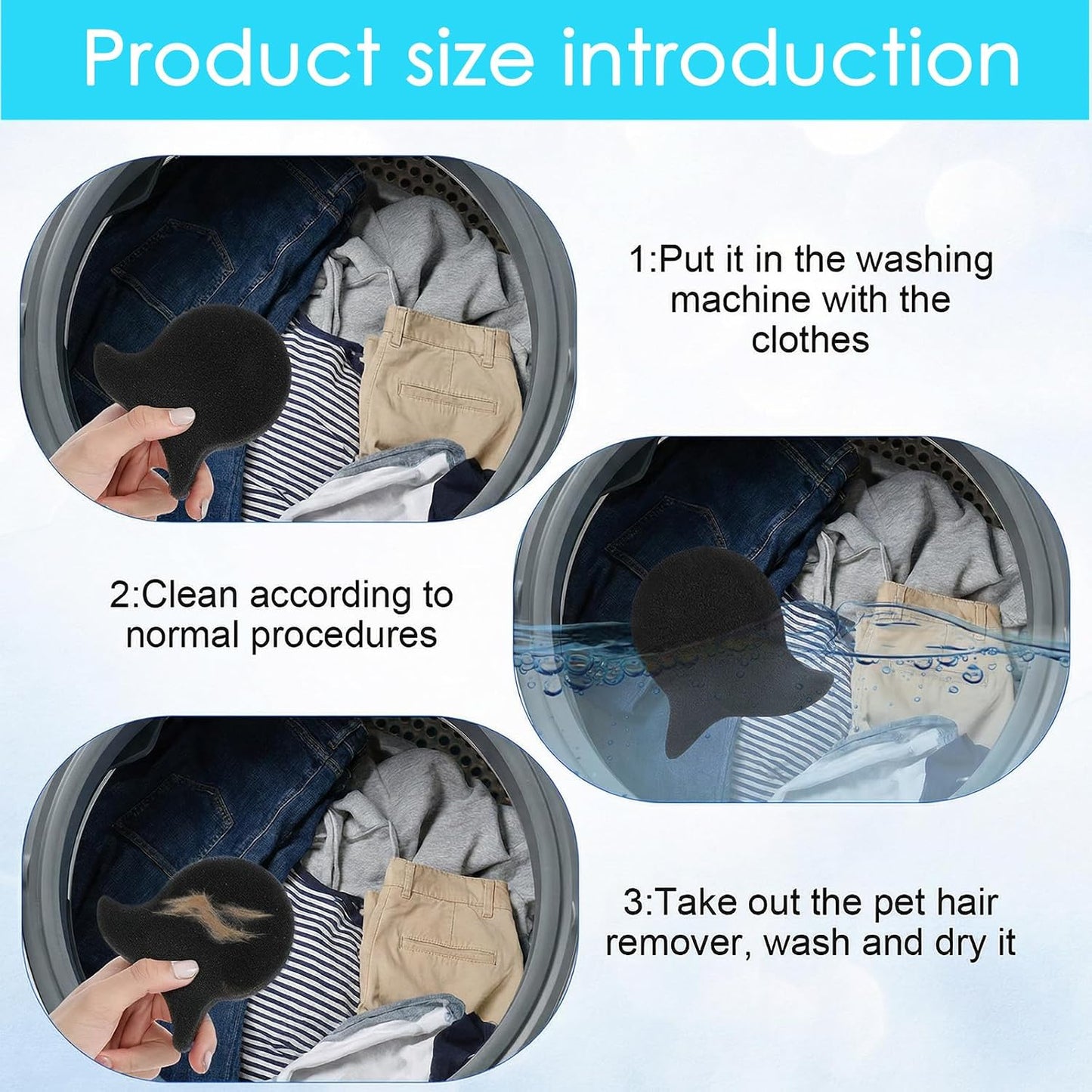 Pet Hair Remover for Laundry, Reusable Hair Remover Tool, 4Pcs | Catcher Effectively Removes Pet Hairs, Lint, and Dander from Bedding, and Clothing, Suitable for Washing Machines