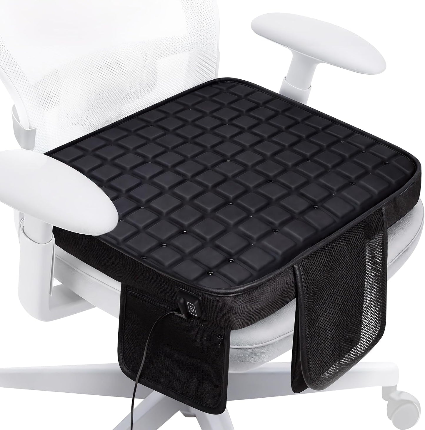 Cooling Seat Cushion with Fan, for Dad, 5V2A USB Powered (No Battery), Gel Cooling Seat Pad with 3-Speed Airflow, Plug-in Portable Seat Cushion for Office Chair, Car, Wheelchair