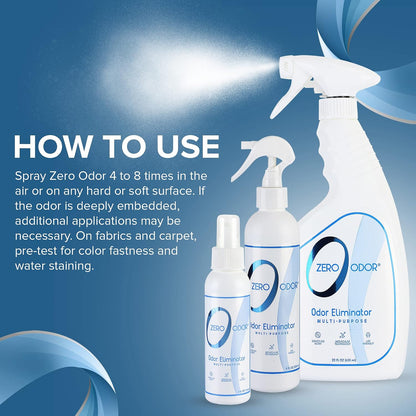 Zero Odor Multi-Purpose Odor Eliminator, Fabric & Room Deodorizer, 16 oz | Odor Eliminator Spray for Closet, Bathroom, Basement, Trash & Upholstery, Air and Surface use