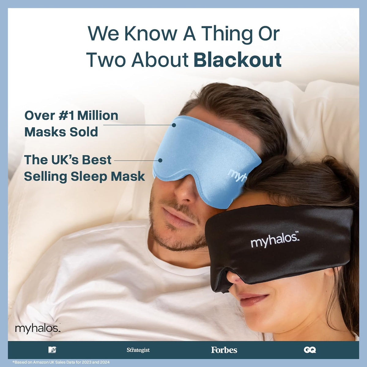 MyHalos® Sleep Mask for Men and Women, 3D Blackout Eye Masks for Sleep