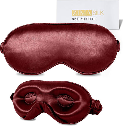 ZIMASILK Adjustable 3D 22 Momme 100% Mulberry Silk Sleep Mask | Upgraded Eye Mask for Sleeping - Soft & Breathable Blindfold - Blackout for Deep Sleeping (Pink)