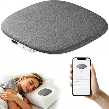 Under Pillow Sleep Speaker, Flat Bluetooth Pillow Speaker for Sleeping | Material: Plastic & woven fabric. Use: Bone conduction audio for bedtime relaxation, side sleepers, and masking noise.