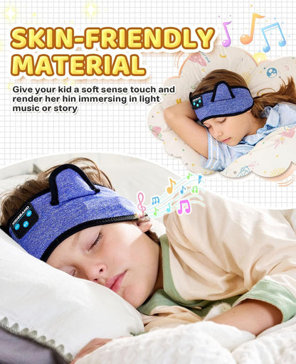 KIDSBAND Kids Bluetooth Headphones, Sleep Headband [Wireless & Wired Playback 2in1] Foldable Headphones for School/Travel/Tablet/Sleep