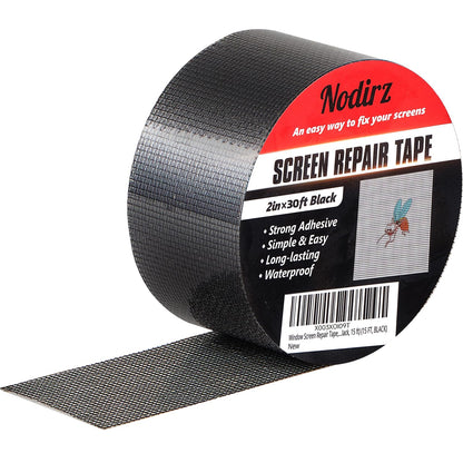 Window Screen Repair Tape, 2 in X 15 FT (180IN) Screen Repair Kit for Windows or Doors, Strong Adhesive Screen Patch Repair Kit Mesh Repair (Black, 15 FT)