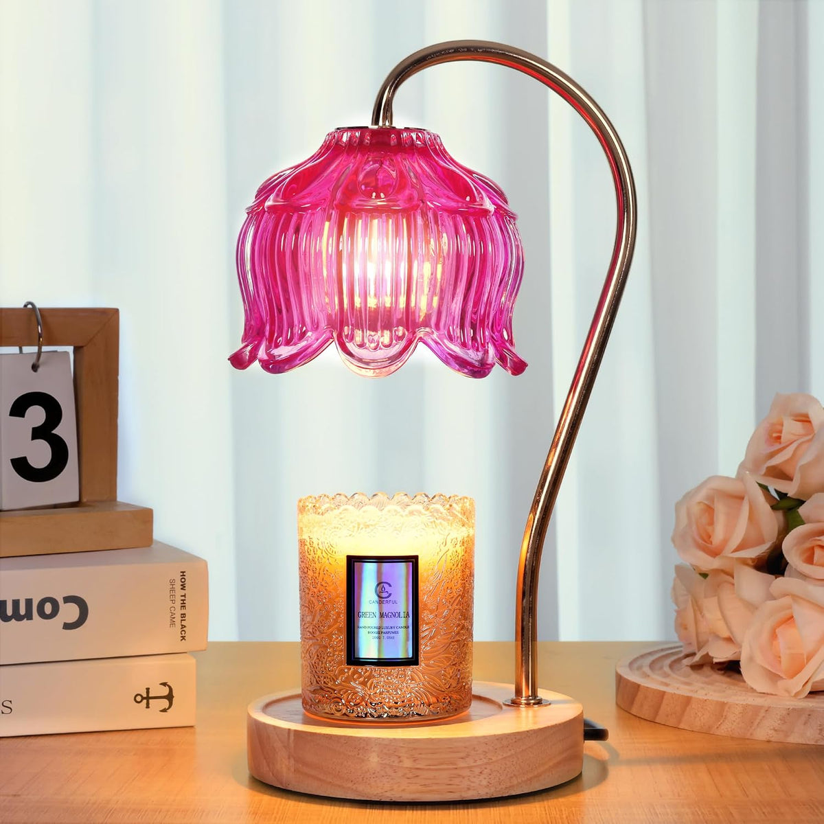 Flower Candle Warmer Lamp with Timer & Dimmer
