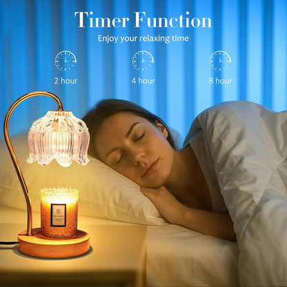 Flower Candle Warmer Lamp with Timer & Dimmer | Fits All Jar Scented Candles - Christmas & Mothers Day Gift for Women，Mom，Her