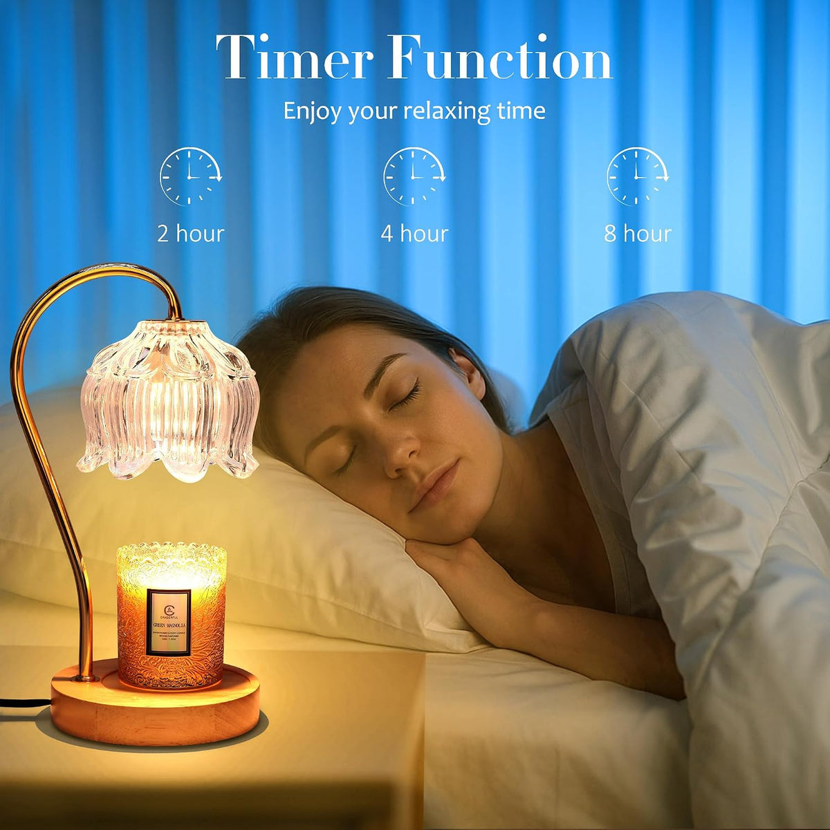 Flower Candle Warmer Lamp with Timer & Dimmer