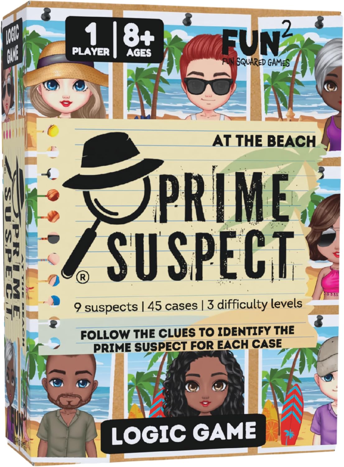 Prime Suspect Logic Game with 45 Case Cards | Single Player or Group Play | Ages 8+ | Compact Brain Teaser Game | Detective Game (Prime Suspect: Original)
