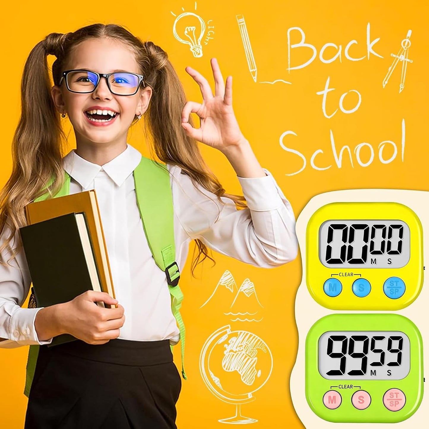 ZILLEEN Classroom Timer for Kids Teachers 2 Pack Digital Timers