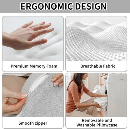 Pregnancy Knee Pillow for Side Sleepers with Strap, Memory Foam Leg Pillow for Sciatica Pain Relief, Hip & Back Support, Alignment Cushion for Pregnant Women, Post Surgery Leg Elevation (Gray)