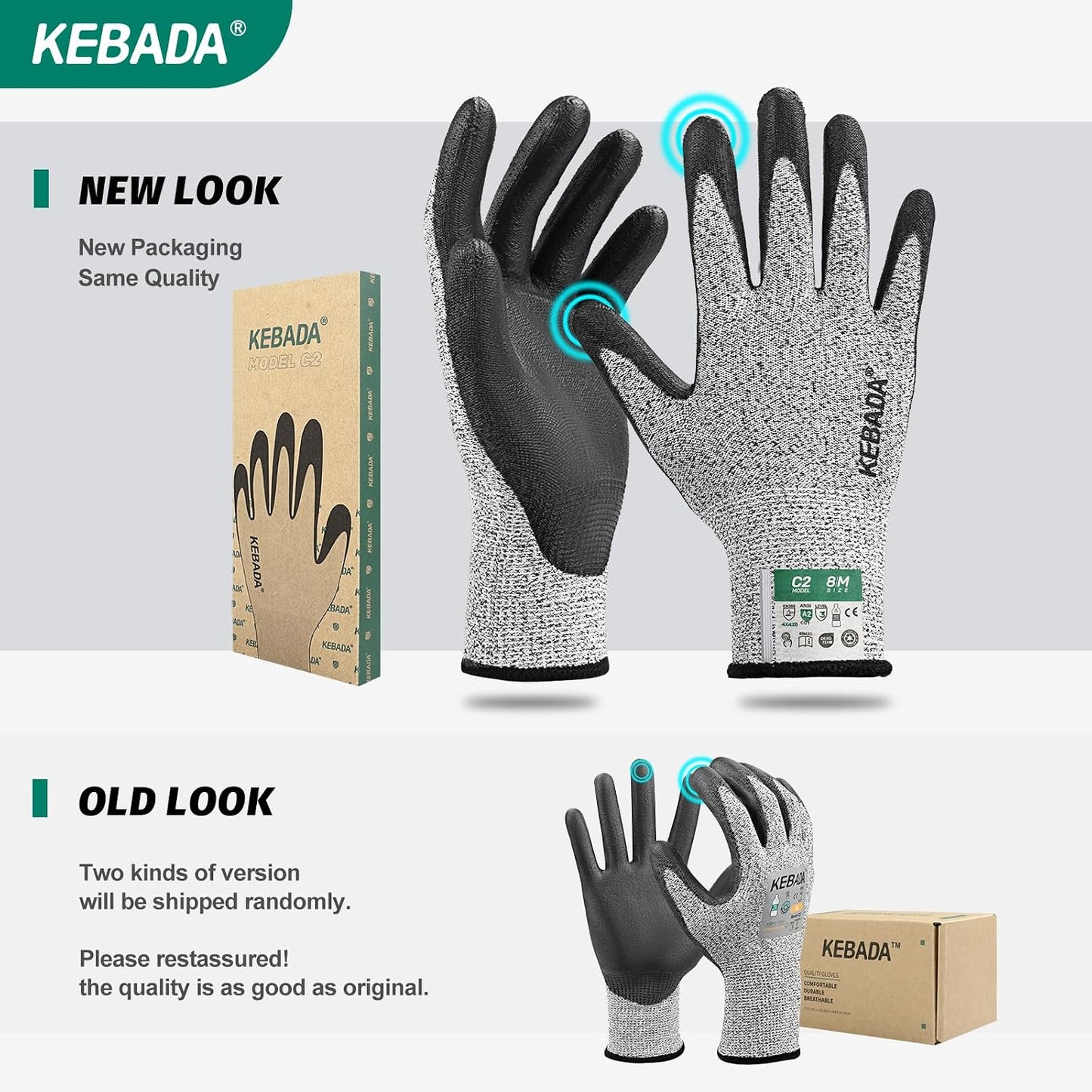 C4 Cut Resistant Gloves, ANSI A4, 100% Food Grade, 1 Pair, Medium | Food grade cutting gloves, glass-free & steel-free, breathable, washable. Ideal for meat cutting, slicing and oyster shucking