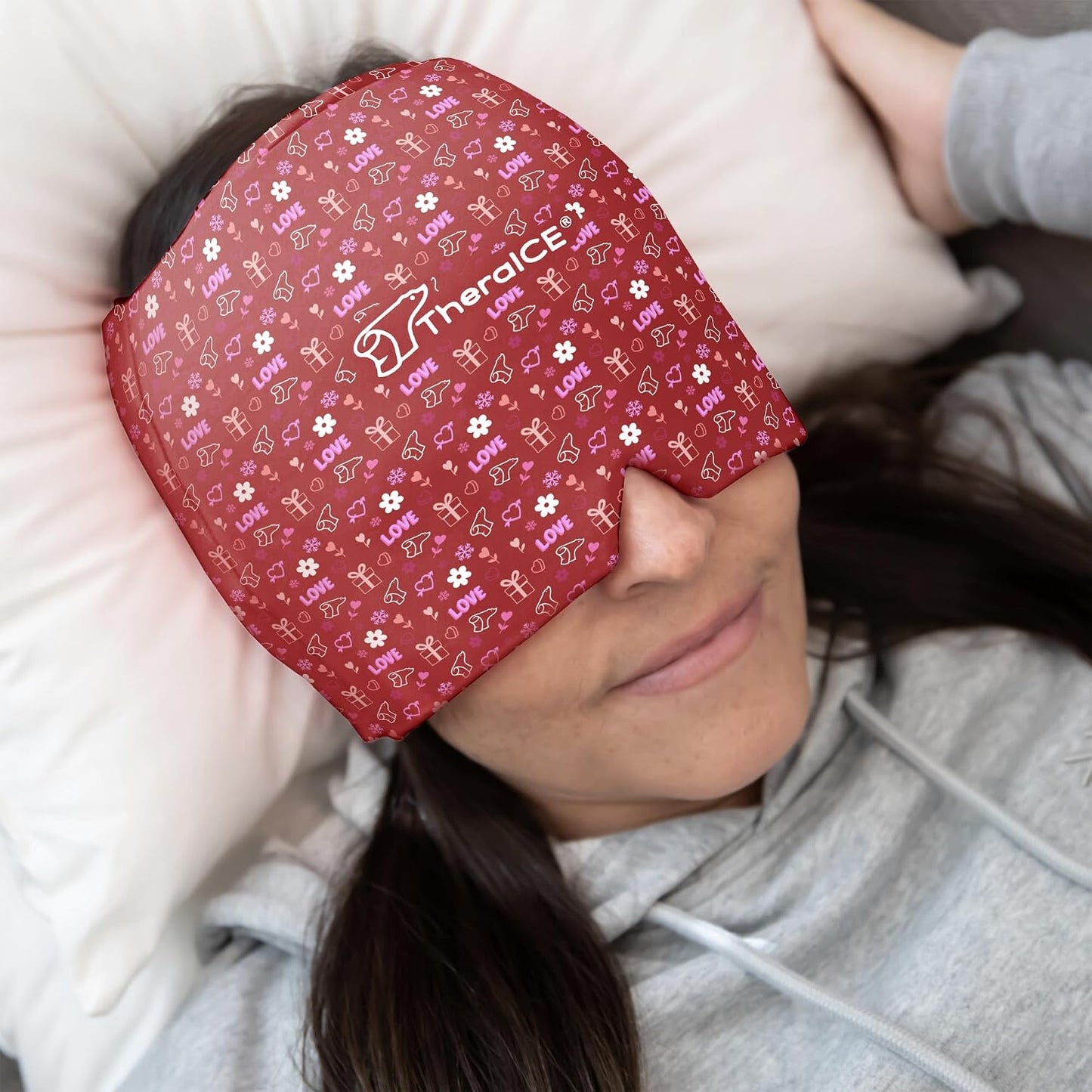 TheraICE Migraine Relief Cap, Headache Ice Pack for Tension Headache Relief | Cold Compress Eye Mask for Sinus Pressure, 360 Degree Compression Head Wrap, Hangover & Stress Relief