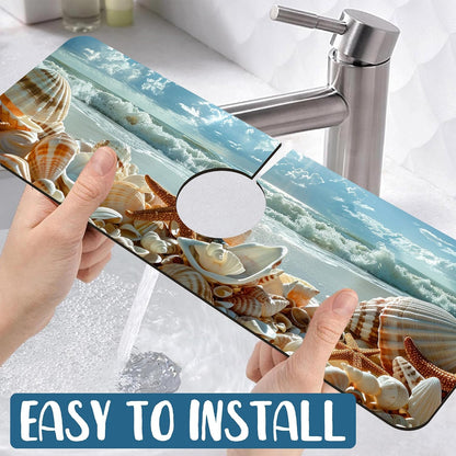 Faucet Mat for Kitchen Sink Absorbent Splash Guard Bathroom 23.5"X5.5"