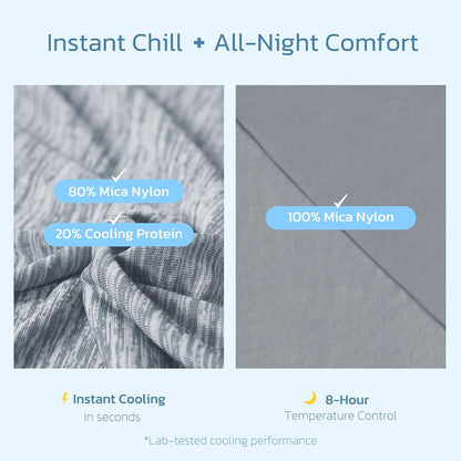 Cooling Blanket Queen Size for Hot Sleepers, Q-Max >0.4, 90 x 90 Inch, Grey