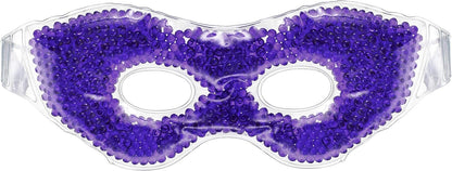 Eye See Gel Eye Mask, Orange - Cold Compress Ice Pack with Gel Beads - Microwave Safe for Heat Therapy - Great for Puffy Eyes, Dark Circles, Dry Eyes, Soothing Headaches