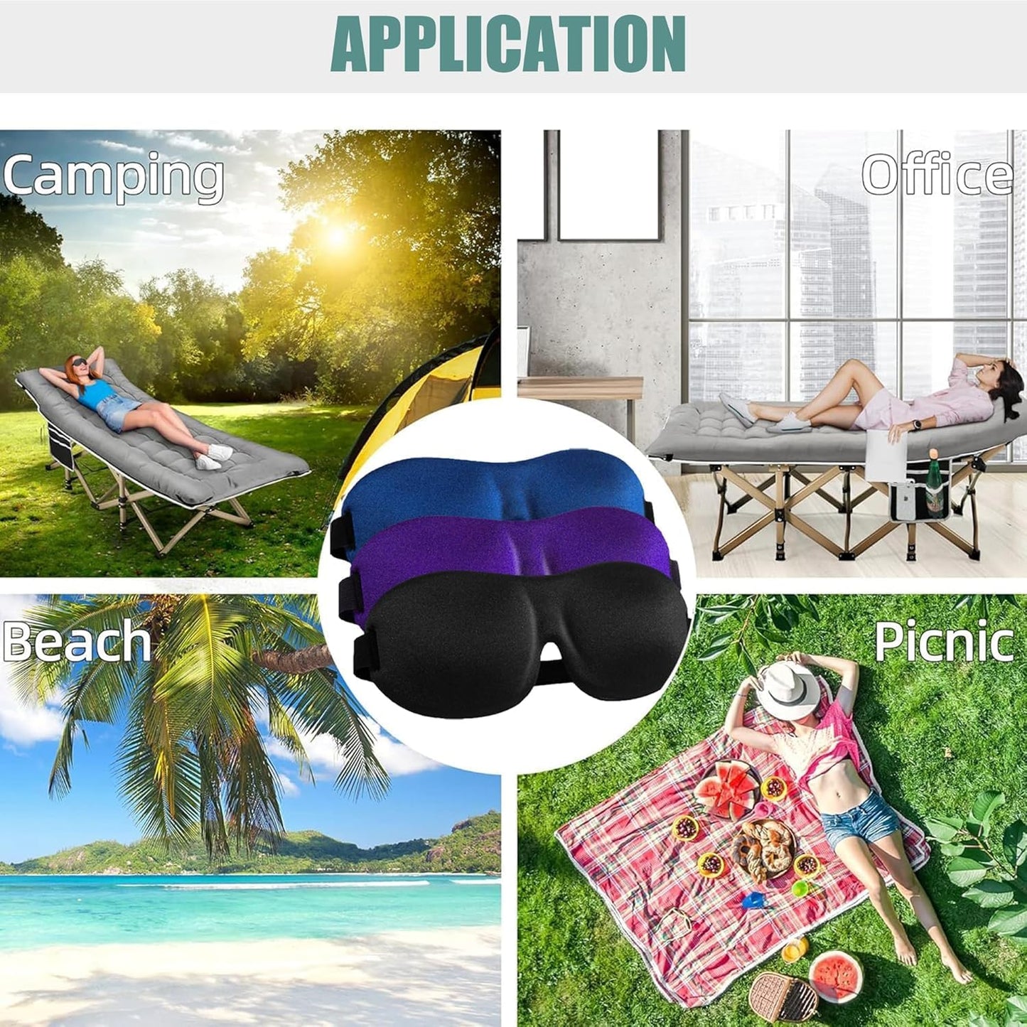 Soft 3D Blackout Sleep Eye Mask 1 Pack for Side Sleepers, Men，Women ，Adjustable Velcro, Night Blindfold,Travel Relaxation (Black)