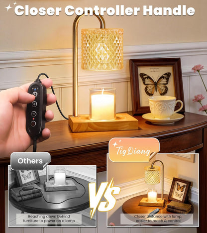 TigQiang Candle Warmer Lamp with Timer, Birthday Gifts for Women, Amber