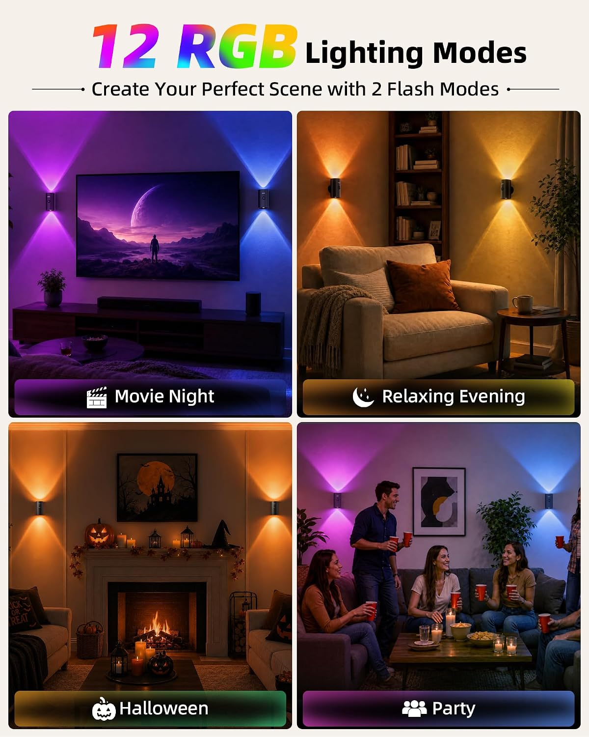EZVALO Motion Sensor Wall Light, Rechargeable Wireless LED Sconce
