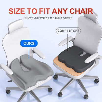 Benazcap Large Ergonomic Seat Cushion Relieves Sciatica & Tailbone Pain