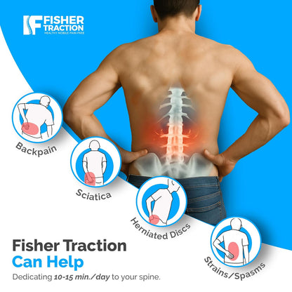 Patented Lower Back Decompression Device (Under 230 lbs) | Lumbar Traction for Spinal Decompression – Patented Stretcher Strap Release for Spinal Rehydration – Lightweight & Portable