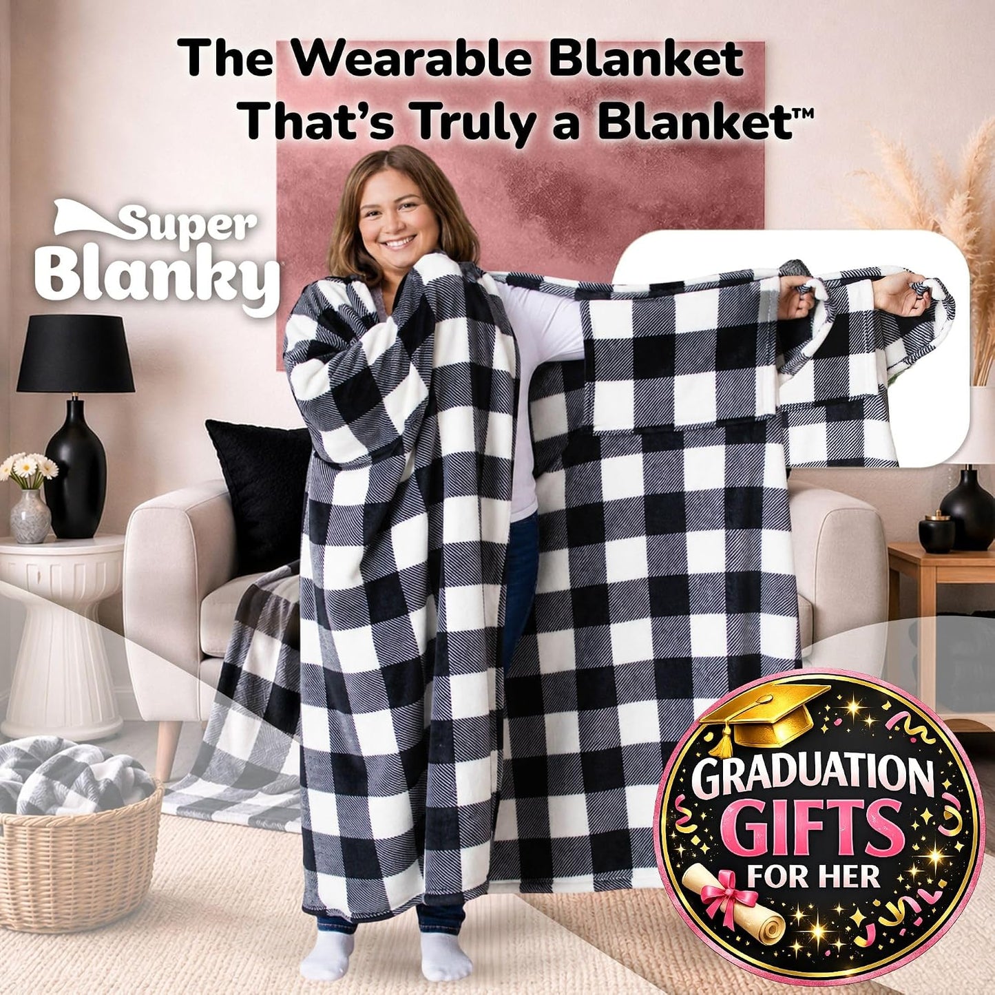 Wearable Blankets for Women & Men, Graduation Day Gift for Her, Cozy Gifts for Women, Wife Birthday Gifts Ideas