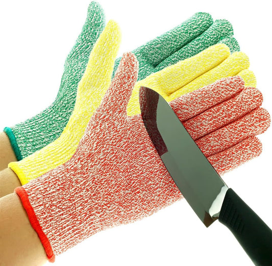 TruChef Cut Resistant Gloves – Level 5 Anti-Cut Protection, Durable, Breathable, Machine Washable Safety Gloves (Pack of 3)