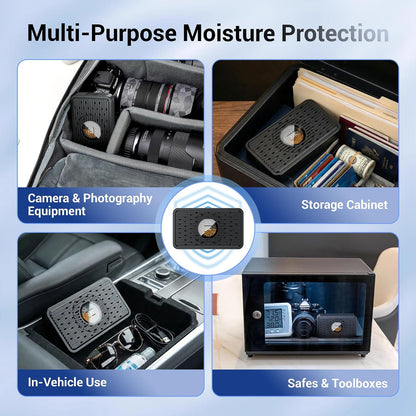 Auto Power-off USB C Rechargeable Dehumidifier Desiccant for Gun Safe | Small Reusable Electric Moisture Absorber for Storage Closet Cabinet Windowsill Bookcase & More Small Area