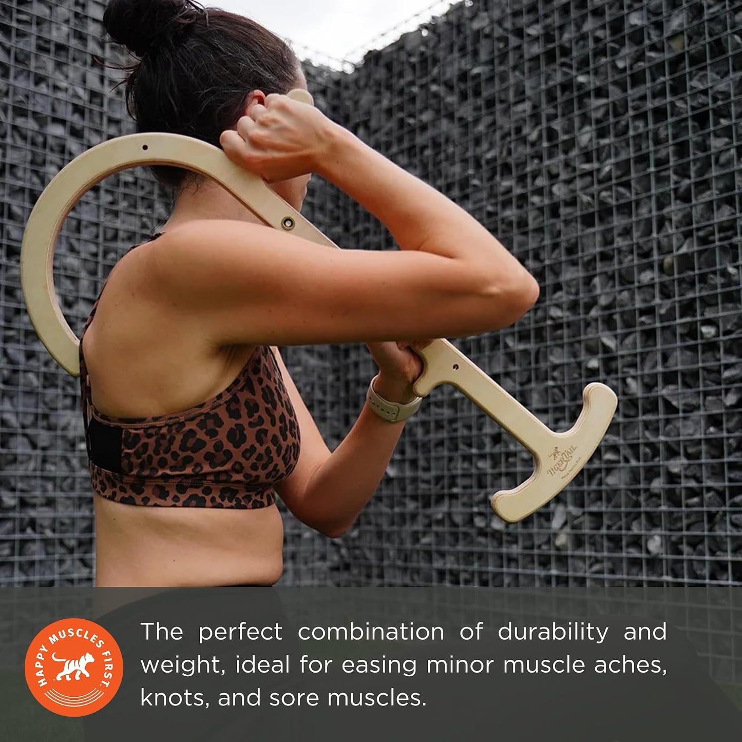Tiger Tail ReGreen Tiger Cane Massage Hook - 24.5" Handheld Muscle Release Tool for Back, Neck, Shoulder, Leg & Feet - Self Massager Rod, Deep Body Tissue and Trigger Point Massage