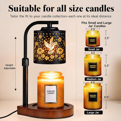 Candle Warmer Lamp with Timer & Dimmer- Electric Wax Melt Warmer with Adjustable Height for Scented Candles, Home Décor Fragrance and House Warming Birthday Gifts for Women Mom