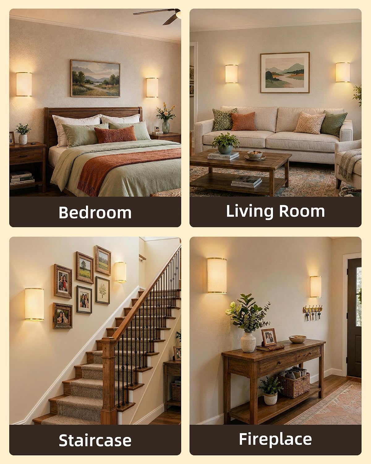 EZVALO Battery Operated Wall Sconce, Rechargeable Wall Sconces Set of Two with Remote, Peel and Stick Wireless Wall Lights, 3 Color & 80 RGB, Dimmable, Timer, Fabric Linen Wall Mount Lamp for Bedroom