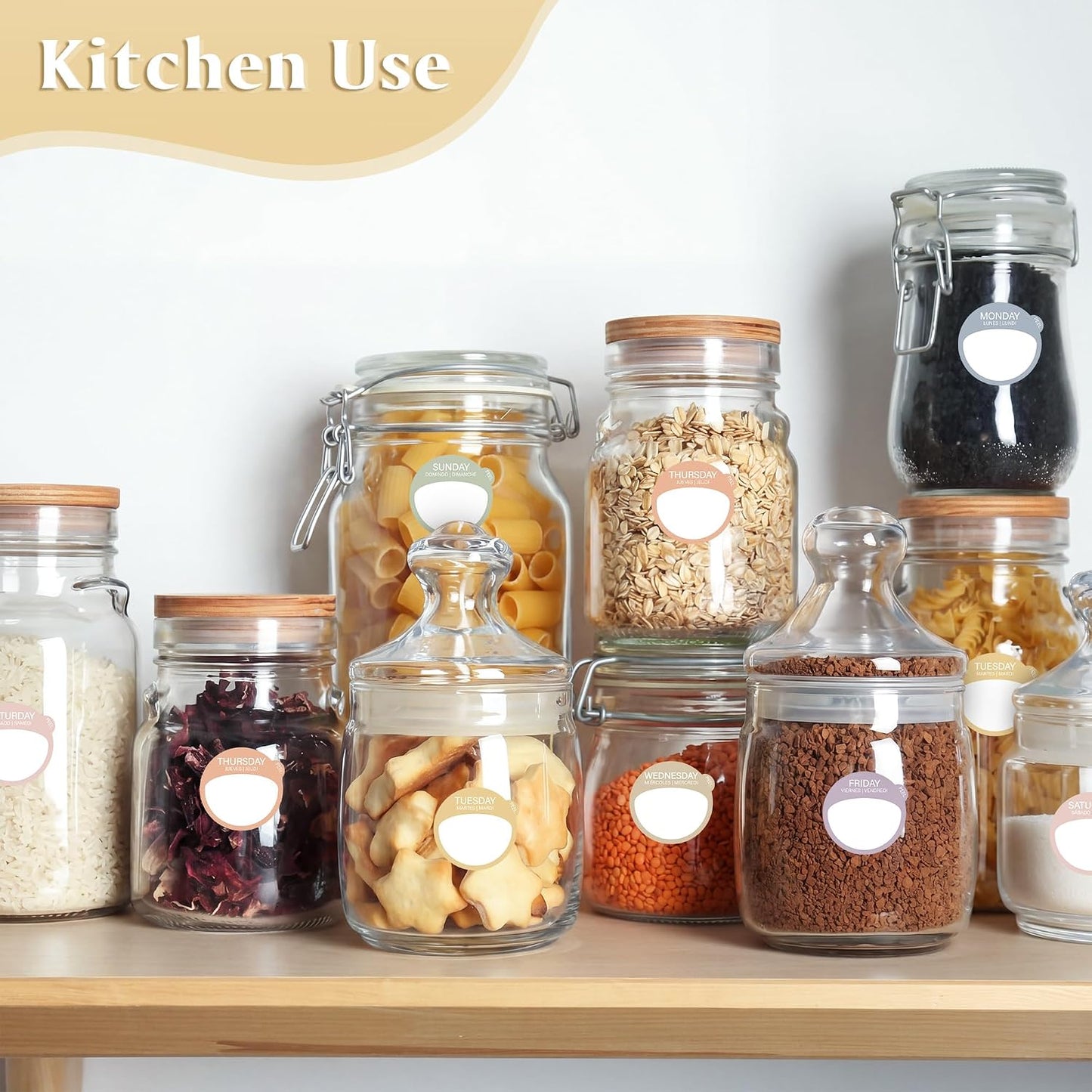 Sayglossy 7000 Pcs Day of the Week Food Labels, Removable Date Stickers for Food, Monday to Sunday Dots, Self Adhesive Stickers for Restaurant Kitchen Container & Organization(Macaron Color,Round)