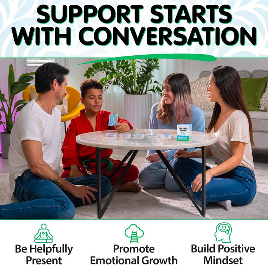 200 Therapy Conversation Cards for Kids, Teens & Adults, Supports Ages 5+ | Trauma-informed coping skills for counseling; expert-written question prompts; easy to deep starters, by Talking Point Cards