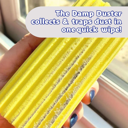 Scrub Daddy Damp Duster, Multipurpose Dusters for Cleaning - Wooden & Venetian Blind Cleaner Tool, Ridged Wet Dust Sponge for Skirting Board, Radiator, Blinds & Mirrors, Home Cleaning Products, Pink