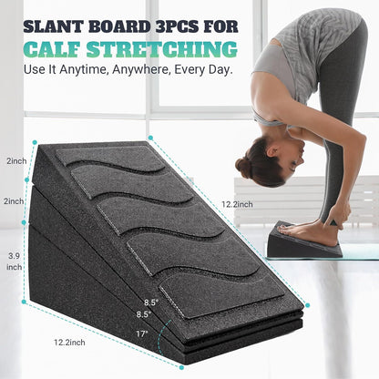 Squat Wedge Block, 960 LBS Weight Capacity, Slant Board for Calf Stretching | Training Poster & 5 Adjustable Angles, Non-Slip Yoga Foam Wedge for Exercise, Squat, Ankle Mobility, Knees & Physical Therapy