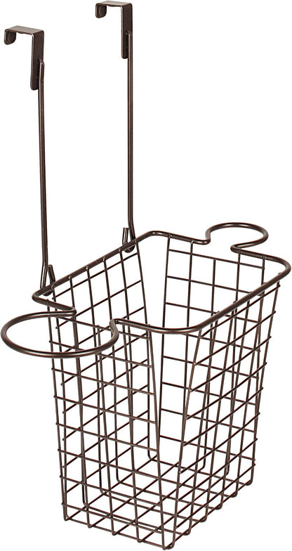 Spectrum Grid Over the Cabinet Styling Station (Satin Nickel) - Tall Bathroom & Under Sink Organizer for Hair Dryer, Beauty Tools, Accessories, & Home Essentials