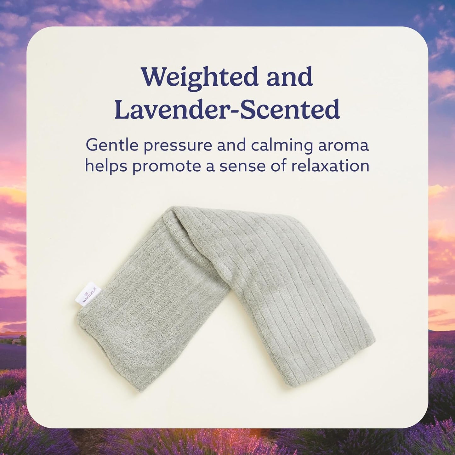 warmies Hot-Pak Microwavable Neck Wrap - Soothing Warm Compress with Scented Lavender - Cooling Neck Warmer for Relaxation - Microwave Heating Pad for Aches & Pains - Gray, Soft Cord, Pack of 1
