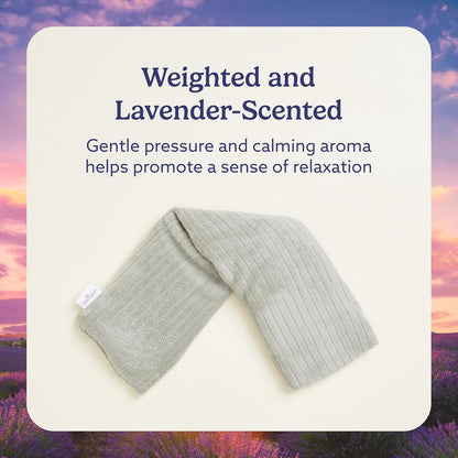 warmies Hot-Pak Microwavable Neck Wrap - Soothing Warm Compress with Scented Lavender - Cooling Neck Warmer for Relaxation - Microwave Heating Pad for Aches & Pains - Gray, Soft Cord, Pack of 1
