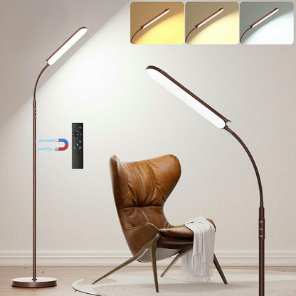 Yikuneng Dimmable LED Floor Lamp, Super Bright Reading Lamps Floor Standing lamp with Remote & Touch Control, Stepless Dimming & 2700K-6500K Color Temperature, for Living Room Bedroom Office, Black