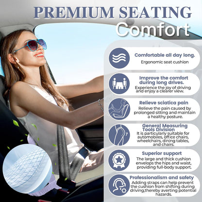 Car Seat Cushion with Lumbar Support Pillow, Seat Cushion for Driving