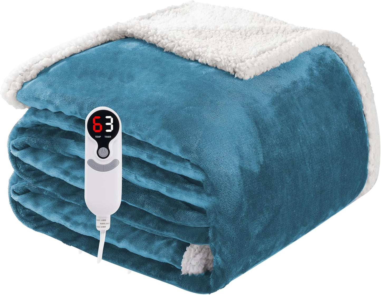 Soypipo Electric Heated Throw Blanket 50"x60", Faux Fur Plush with 4 Heat Settings & 2/4/8/10H Auto Shut-Off, Overheat Protection, Machine Washable, for Office & Chair, Dark Grey